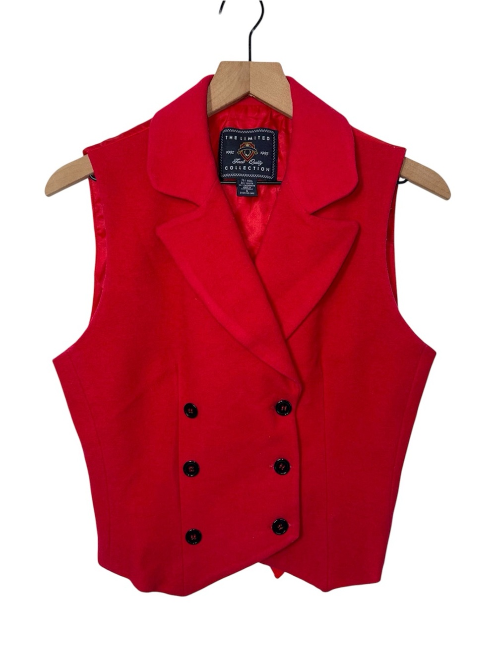 Vtg Finest Quality Wool Cashmere Nylon Blend Formal Vest Career Academia Buttons